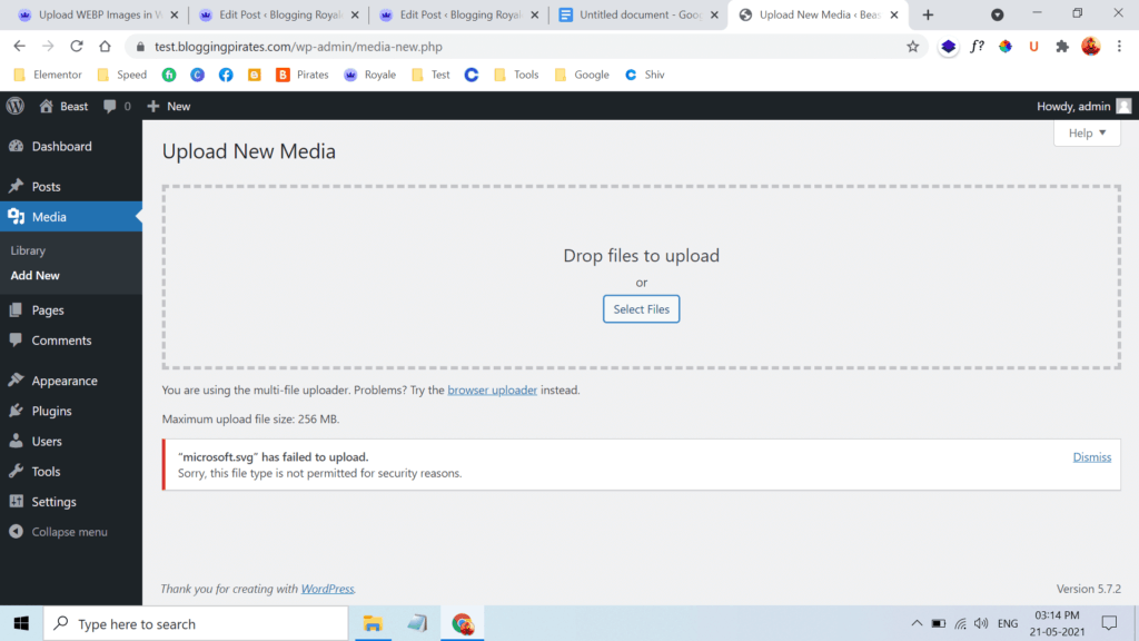 Upload SVG Images in WordPress directly with secure way Error SVG Upload WordPress