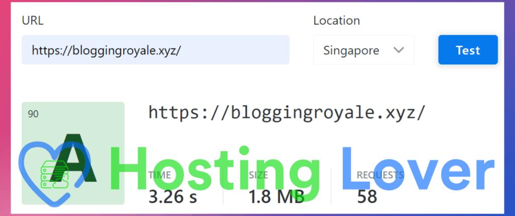 Hostinger Shared Hosting Speed Test Hosting Lover Website Speed Test Singapore